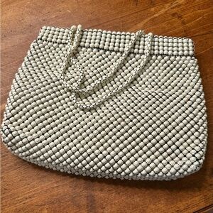 Vintage Davis & Whiting 1940’s Elegant Creme All Mesh Clutch Hand Bag Purse